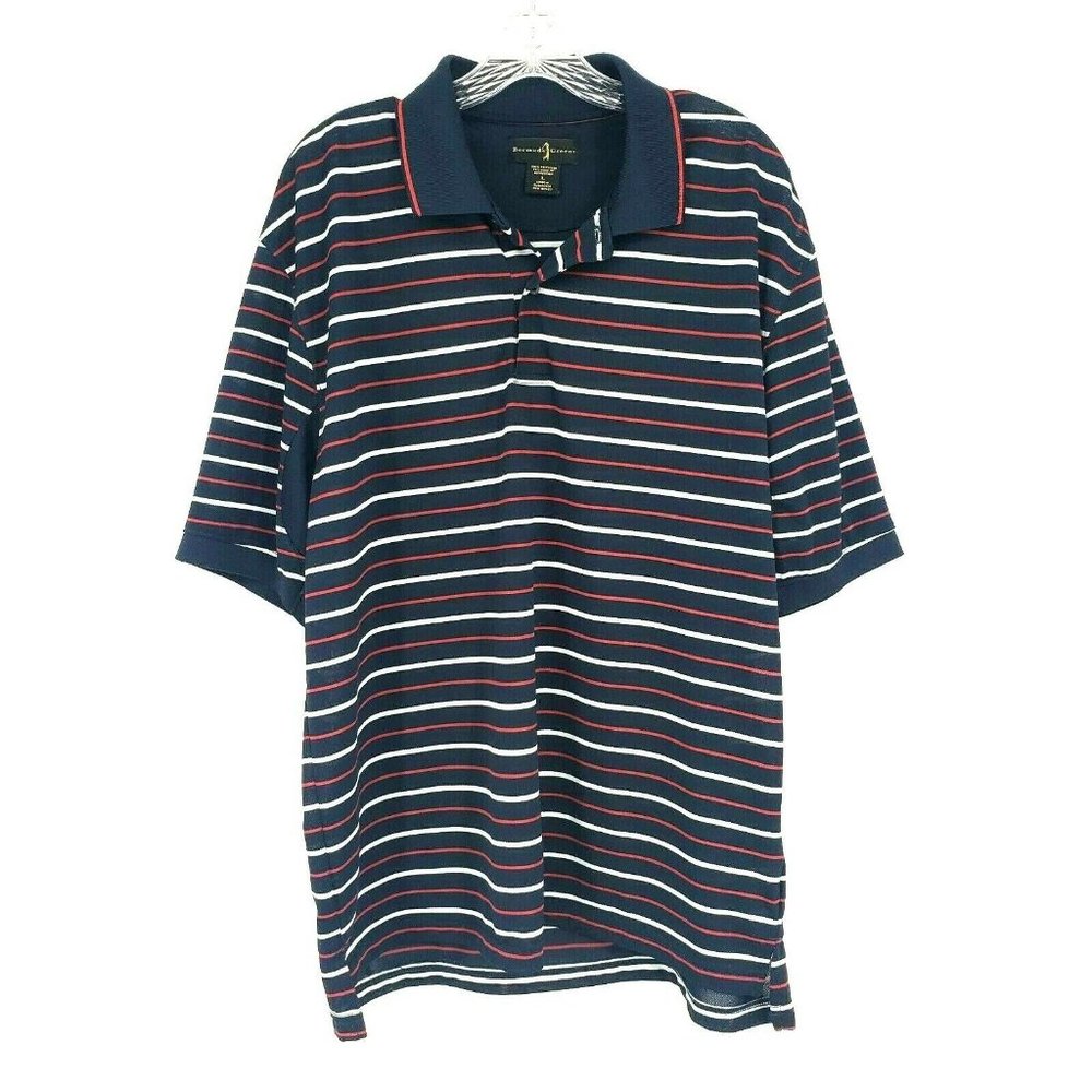 Bermuda Greens Men's Stripe Golf Polo Shirt Large